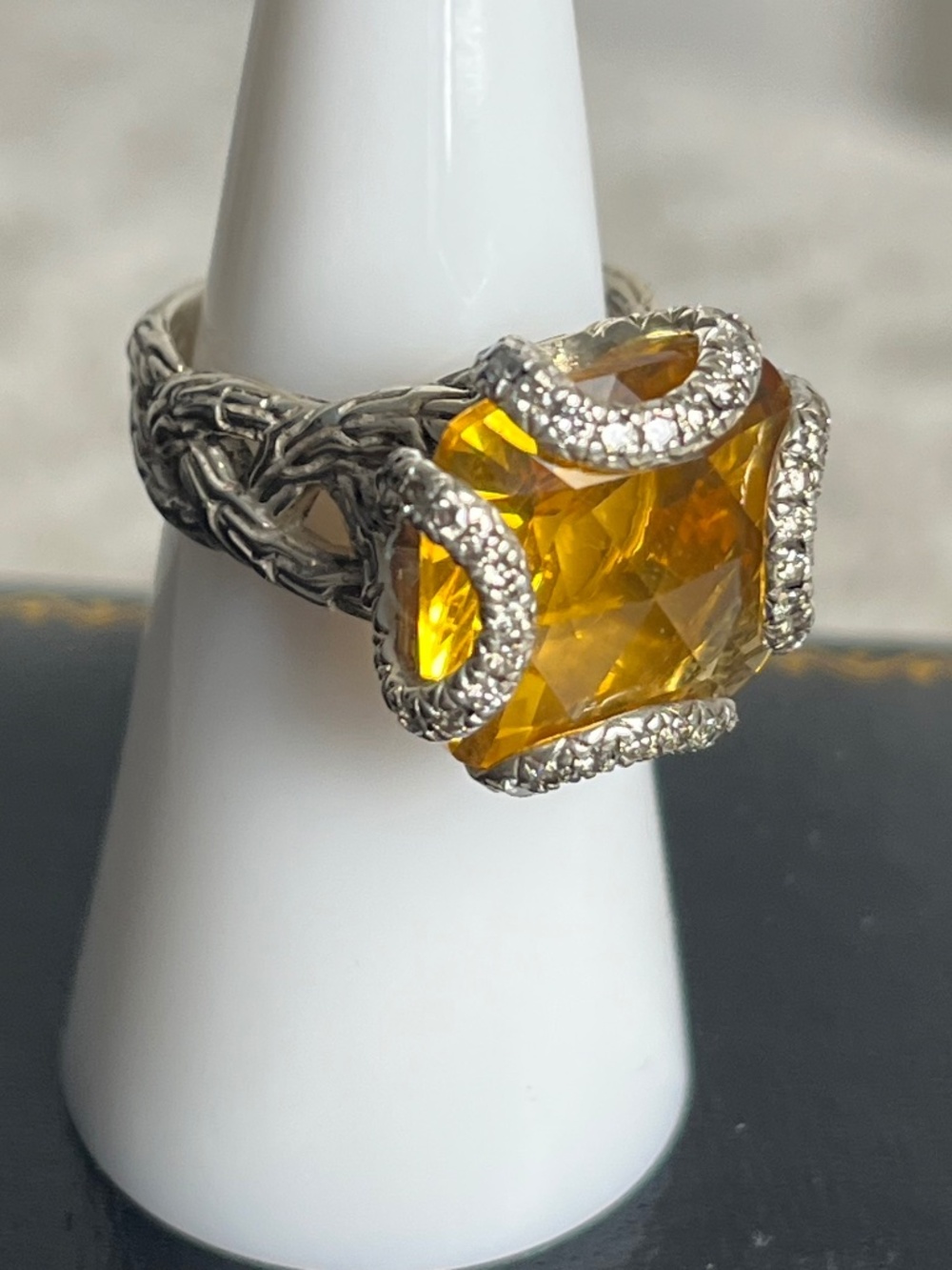 John Hardy Citrine Diamond Ring